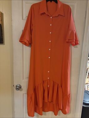 Orange high-low Dress
